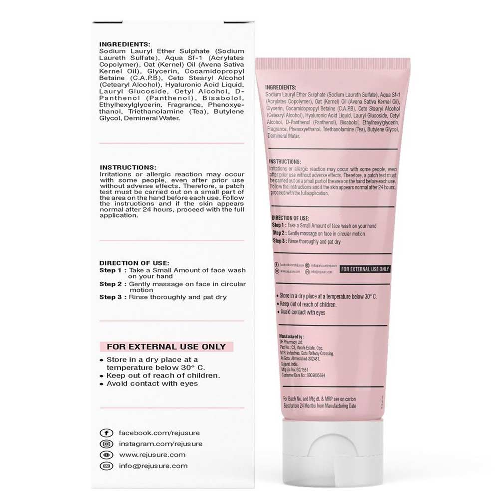 2 - Rejusure Oat Extract Gentle Cleanser,  100 ml  for Normal & Sensitive Skin 