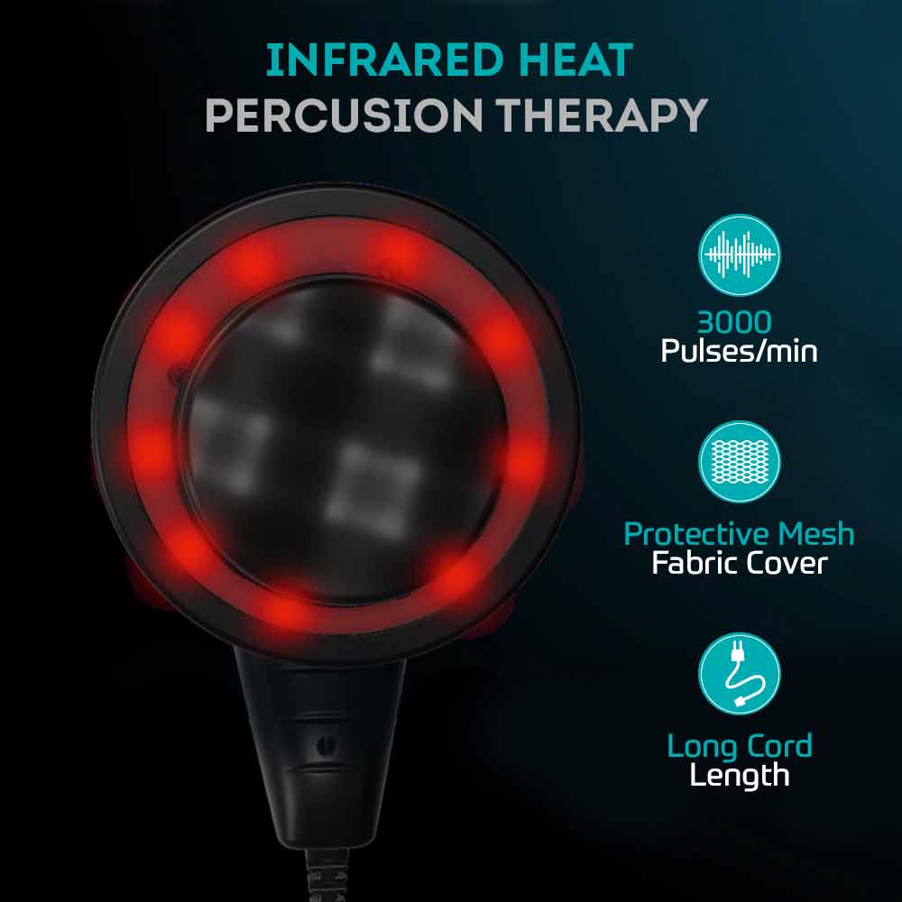 2 - beatXP Blaze Electric Body Massager with 3 Massage Heads,  Black 