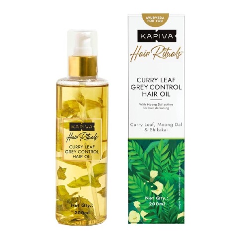 1 - Kapiva Curry Leaf Grey Control Hair Oil,  200 ml  Hair Darkening 