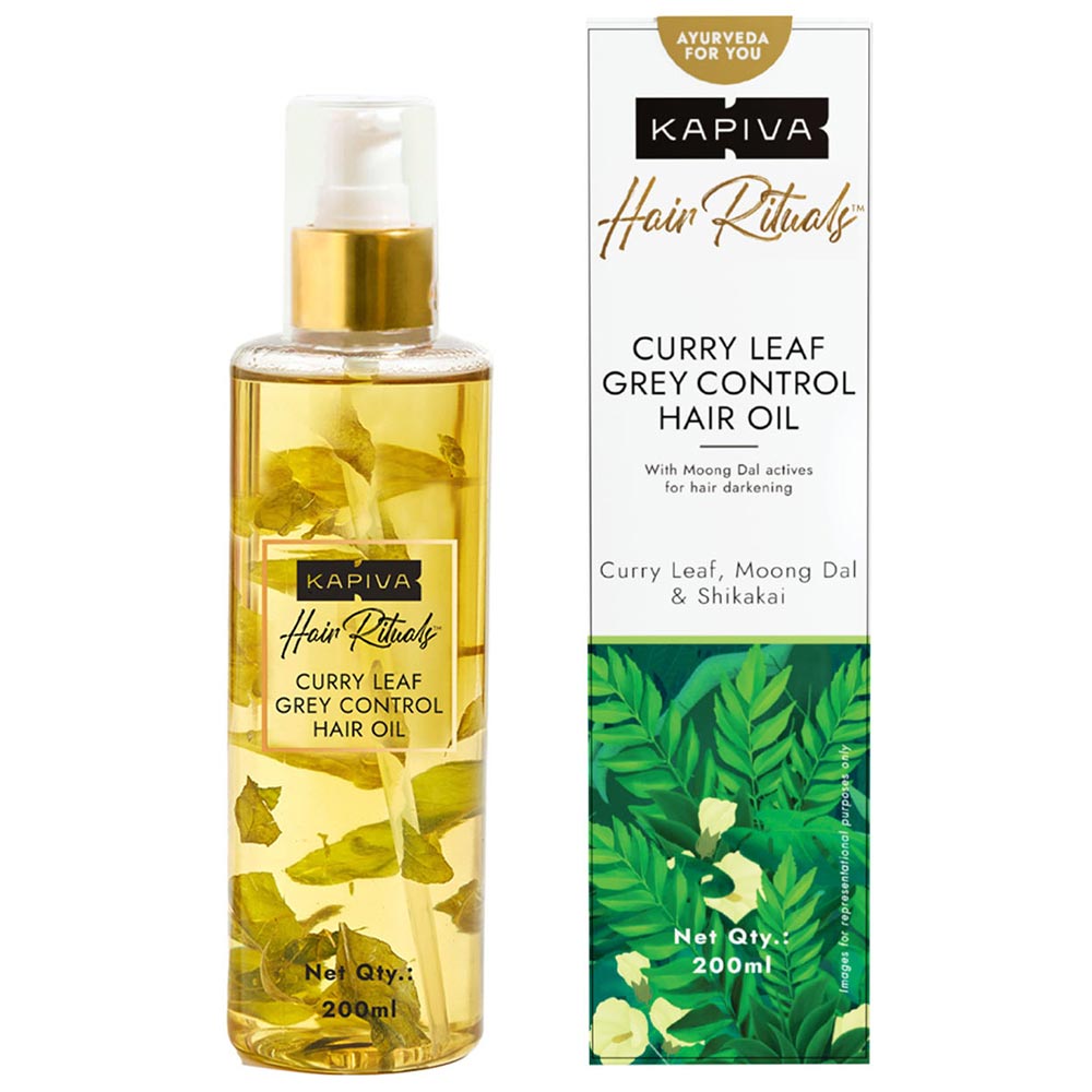 1 - Kapiva Curry Leaf Grey Control Hair Oil,  200 ml  Hair Darkening 