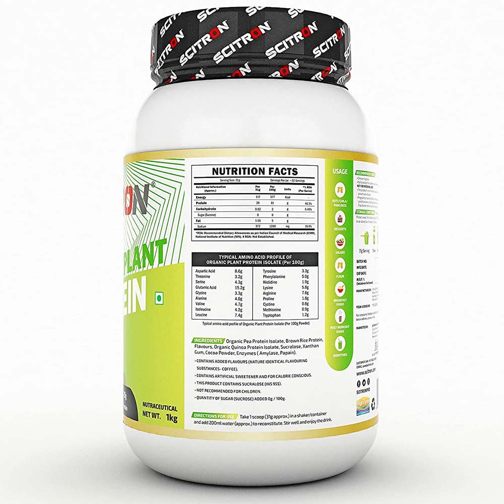 2 - Scitron Organic Plant Protein,  2.2 lb  Mocha 