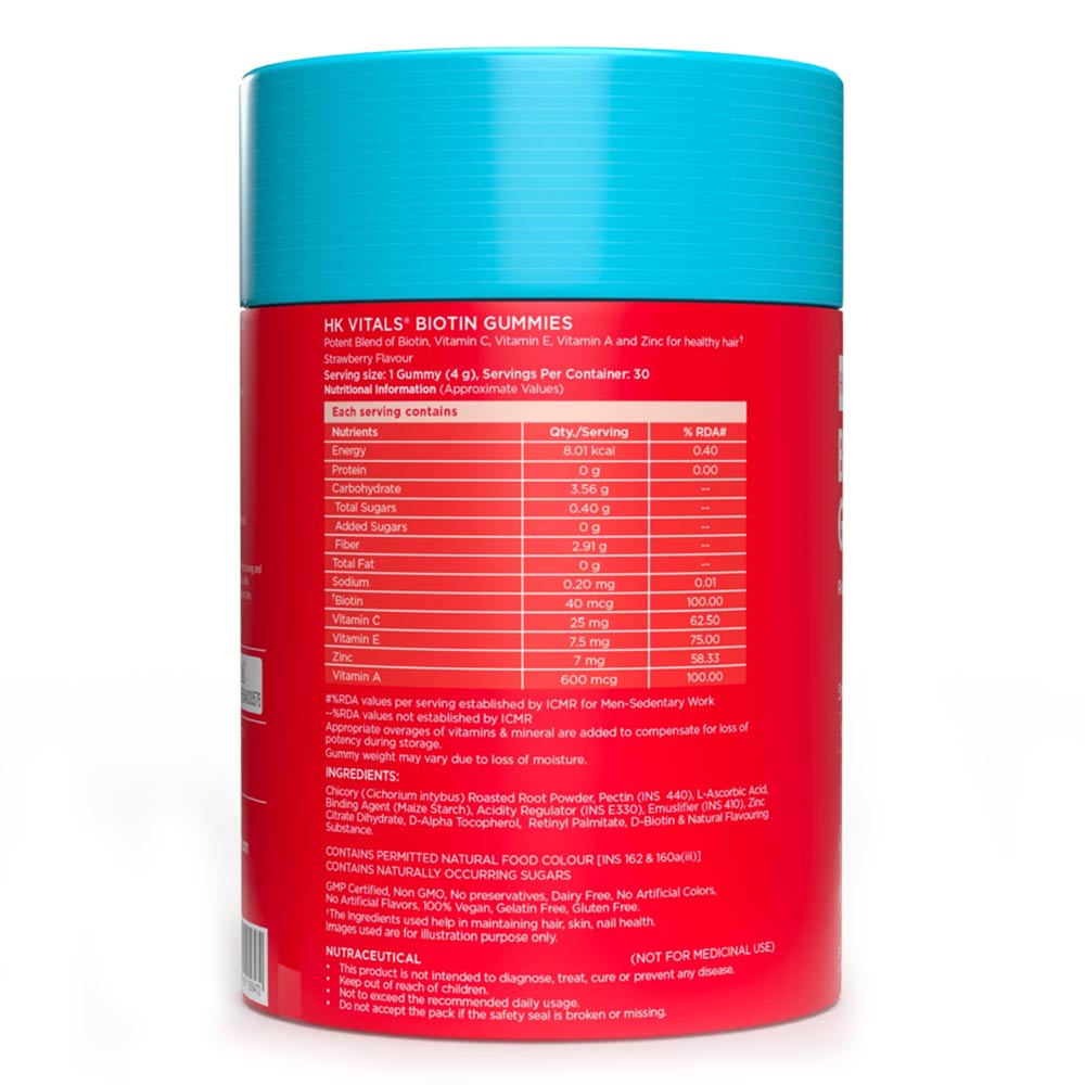 6 - HealthKart HK Vital Biotin OP,  30 gummies  Strawberry 