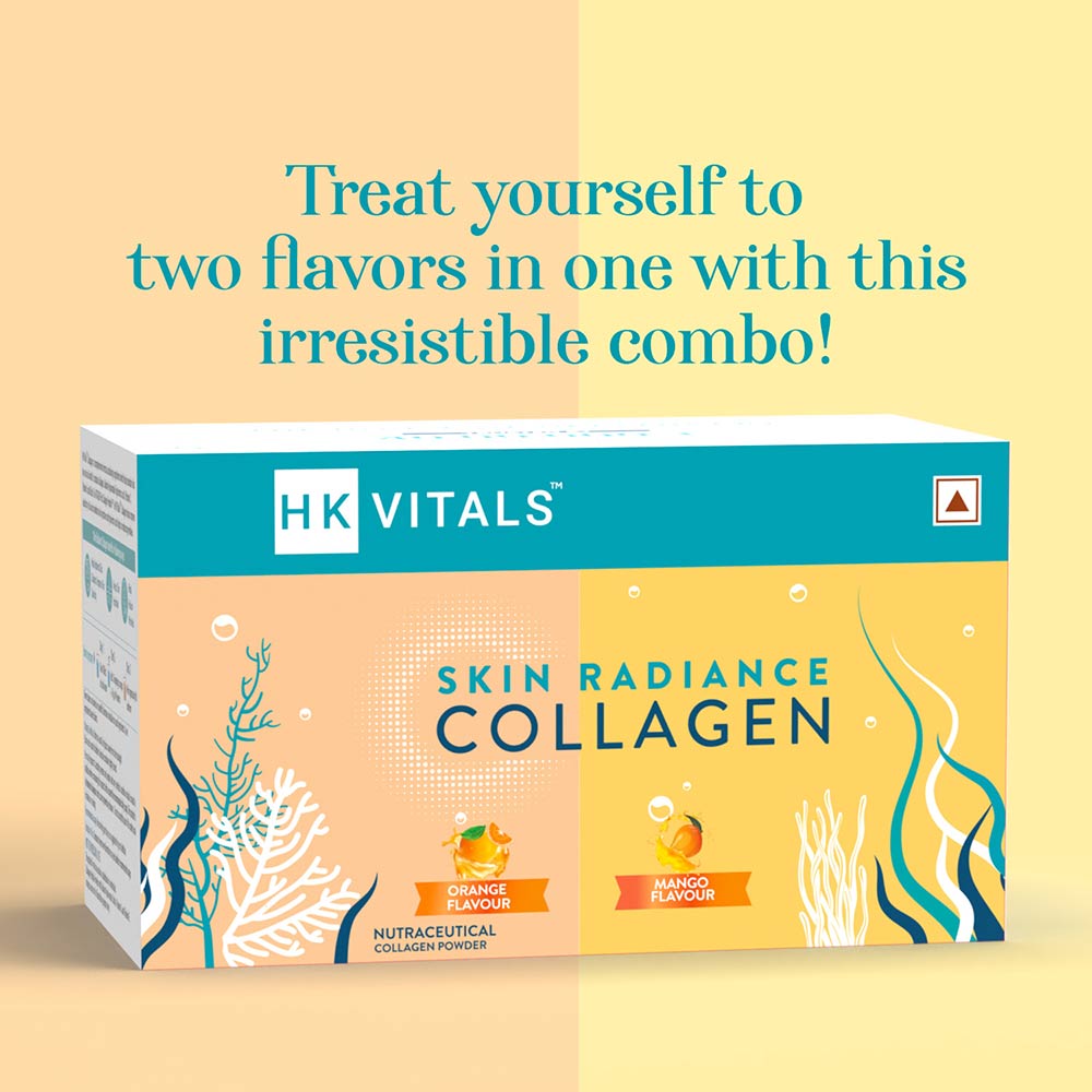 2 - HK Vitals Skin Radiance Collagen Combo by HealthKart,  2 Piece(s)/Pack  Orange 100 g + Mango 100 g 