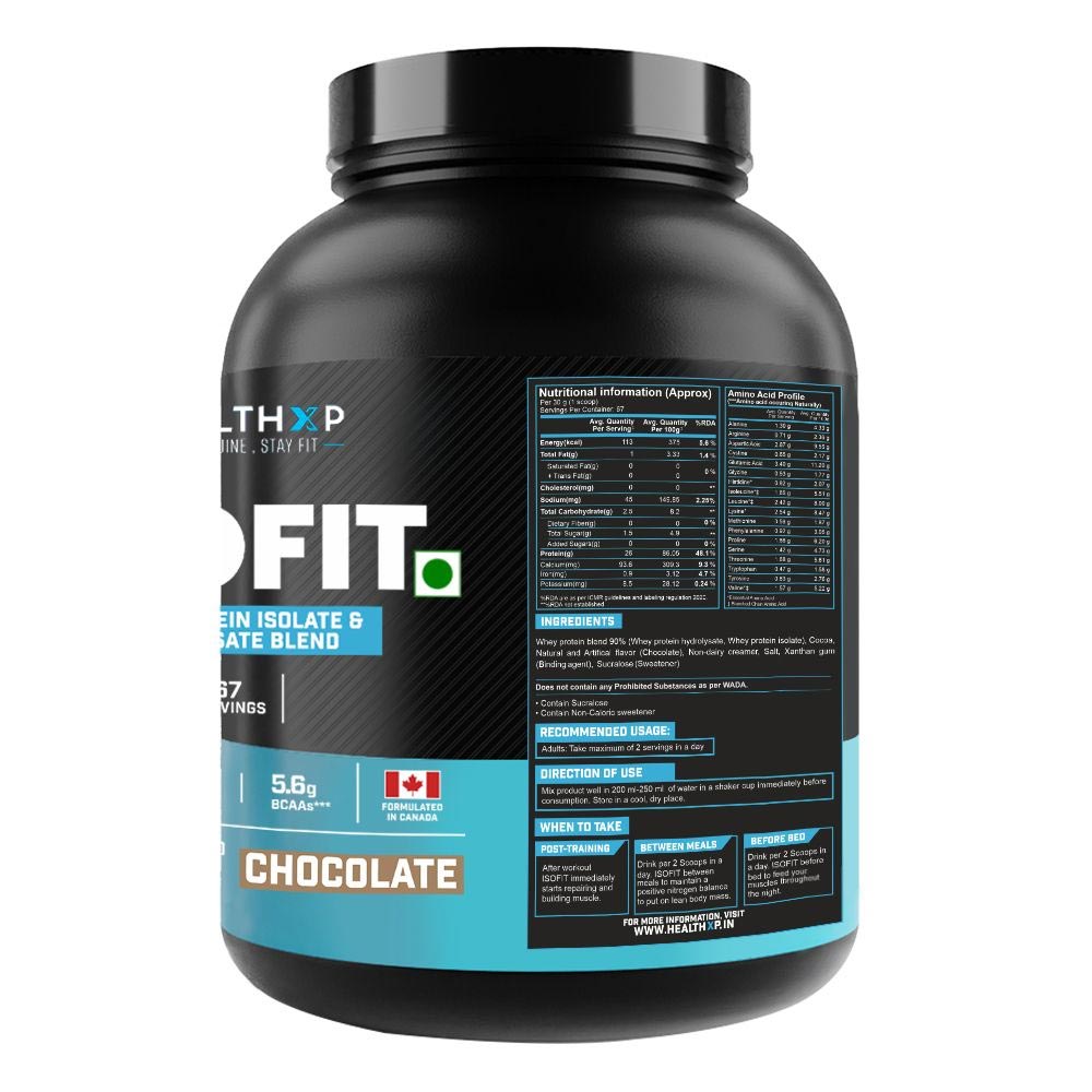 3 - HealthXP Isofit Whey Protein Isolate,  5 lb  Chocolate 