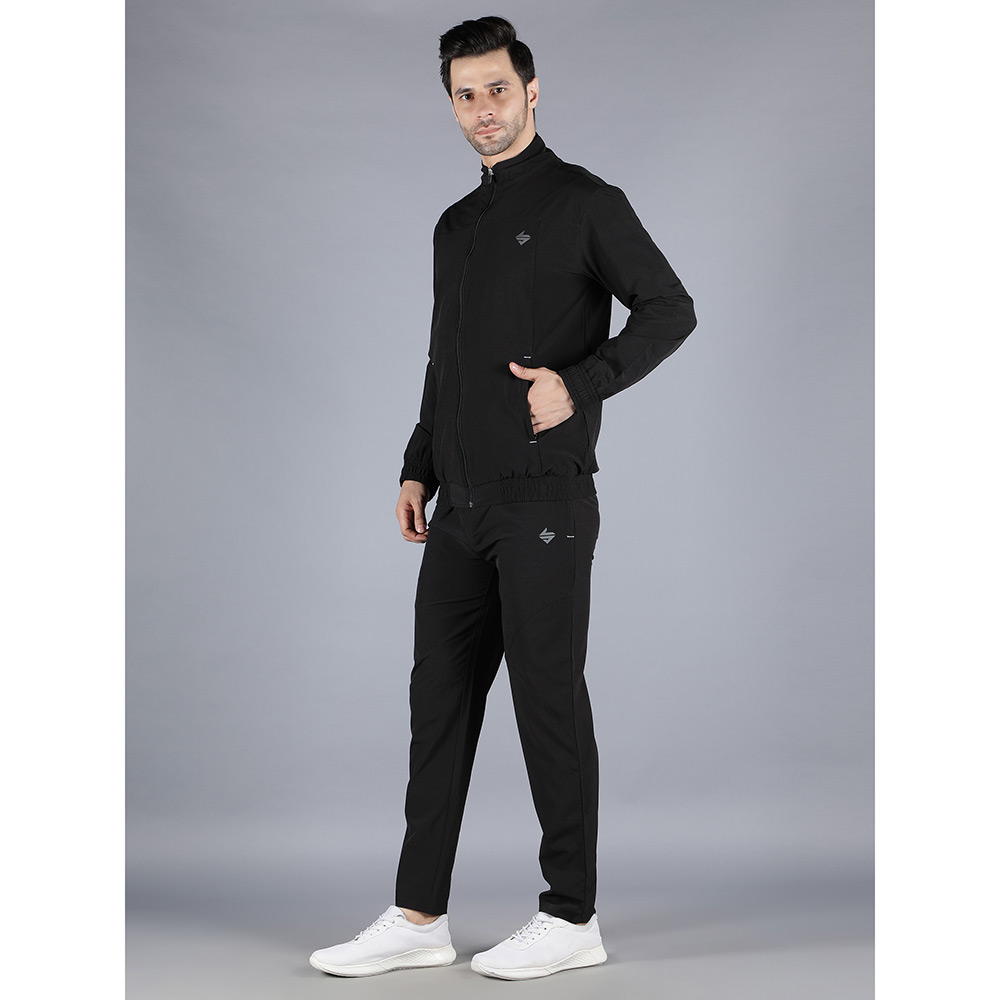 2 - John Ally Men's Gym Tracksuit with Zipper Pockets,  Black  Small 
