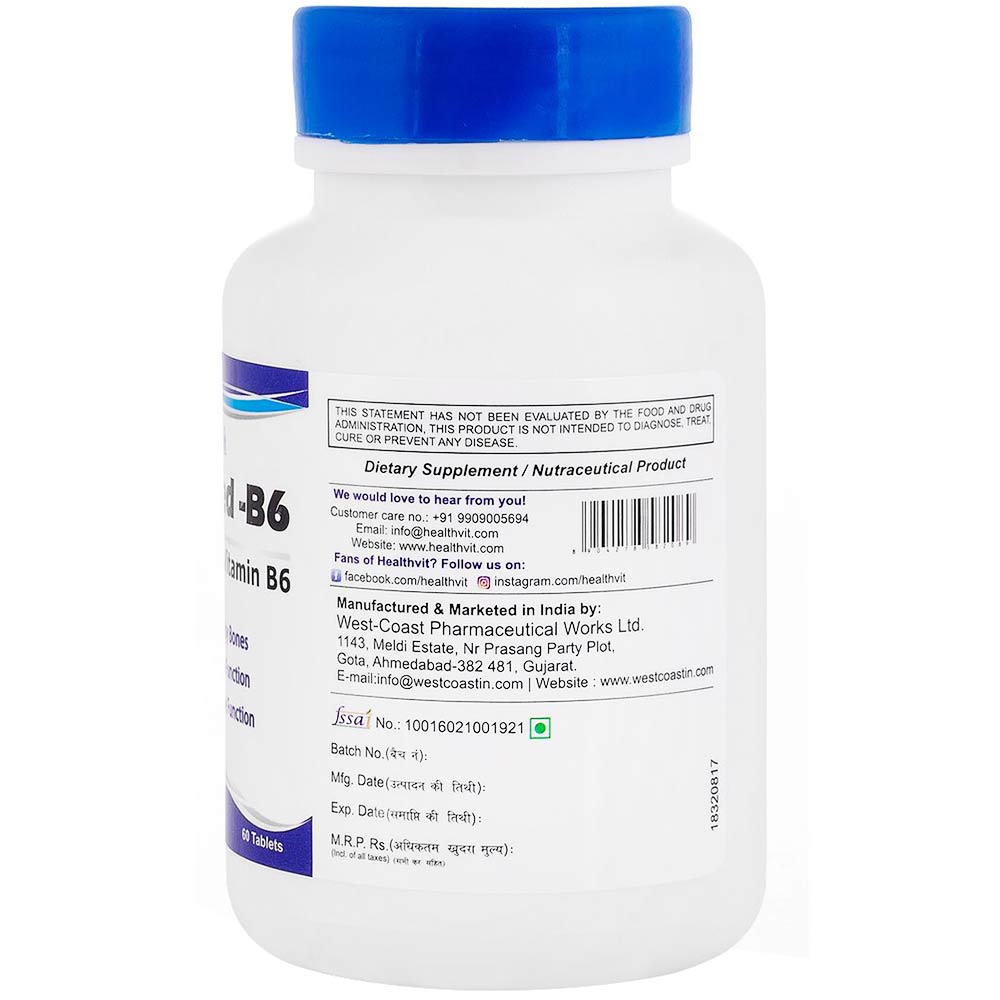 Healthvit Magnesium & Vitamin B6,  Unflavoured  60 tablet(s) 