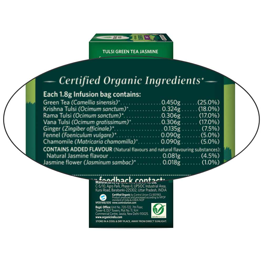 2 - Organic India Tulsi Green Tea,  25 Piece(s)/Pack  Jasmine 