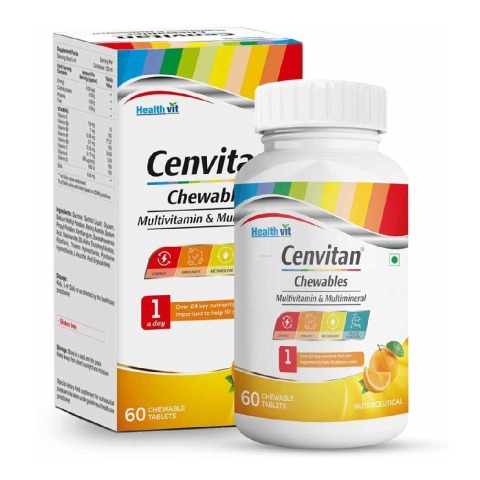 1 - Healthvit Cenvitan Multivitamin & Multimineral,  60 chewable tablet(s)  Orange 