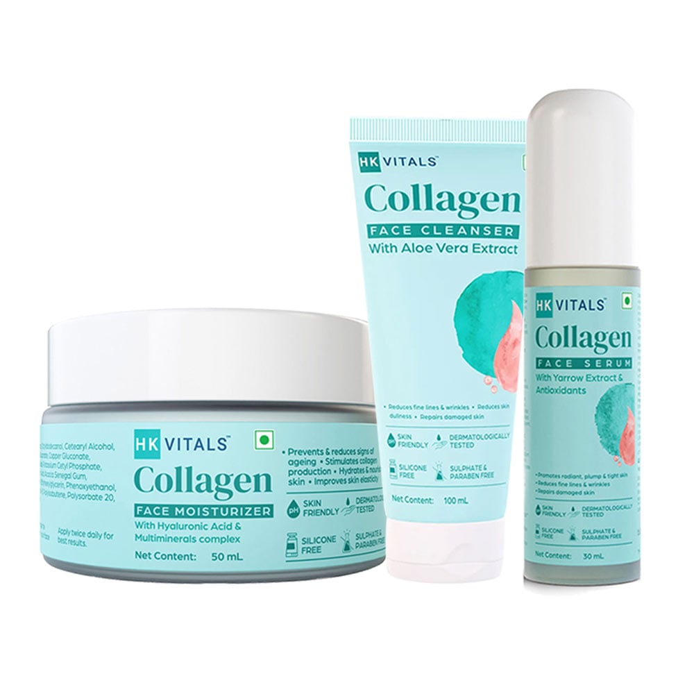 HK Vitals Collagen Face Cleanser & Moisturizer & Face Serum Combo by HealthKart