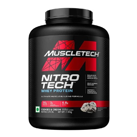 1 - MuscleTech NitroTech Whey Protein, 4.4 lb Cookies & Cream - India