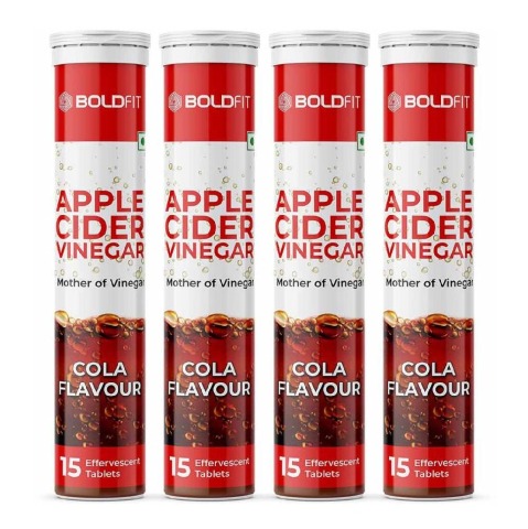 1 - Boldfit Apple Cider Vinegar,  15 tablet(s)  Cola (Pack of 4) 