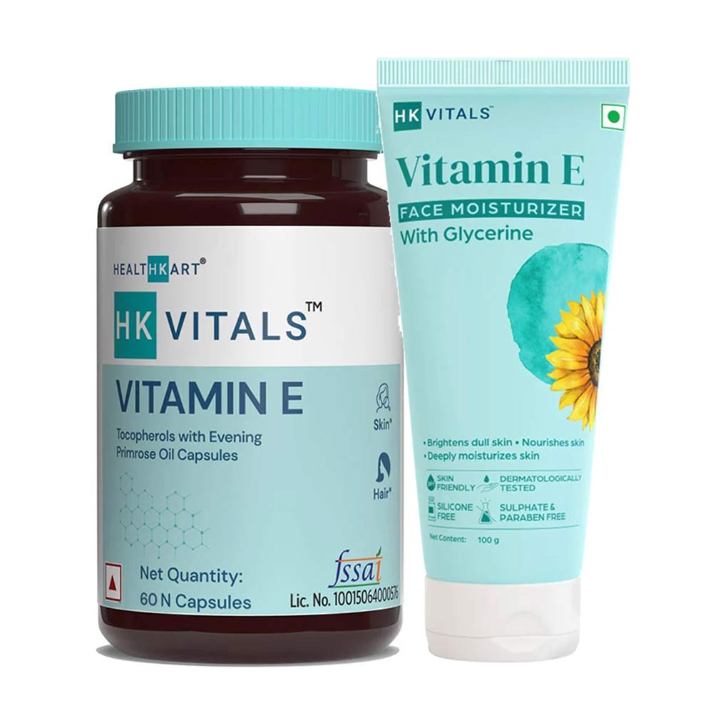HK Vitals Vitamin E 60 tabs & Moisturizer Combo by HealthKart