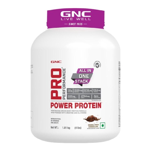 1 - GNC Pro Performance Power Protein, 4 lb Double Rich Chocolate + FREE Patchauli Unisex Perfume by Bella Vita Luxury
