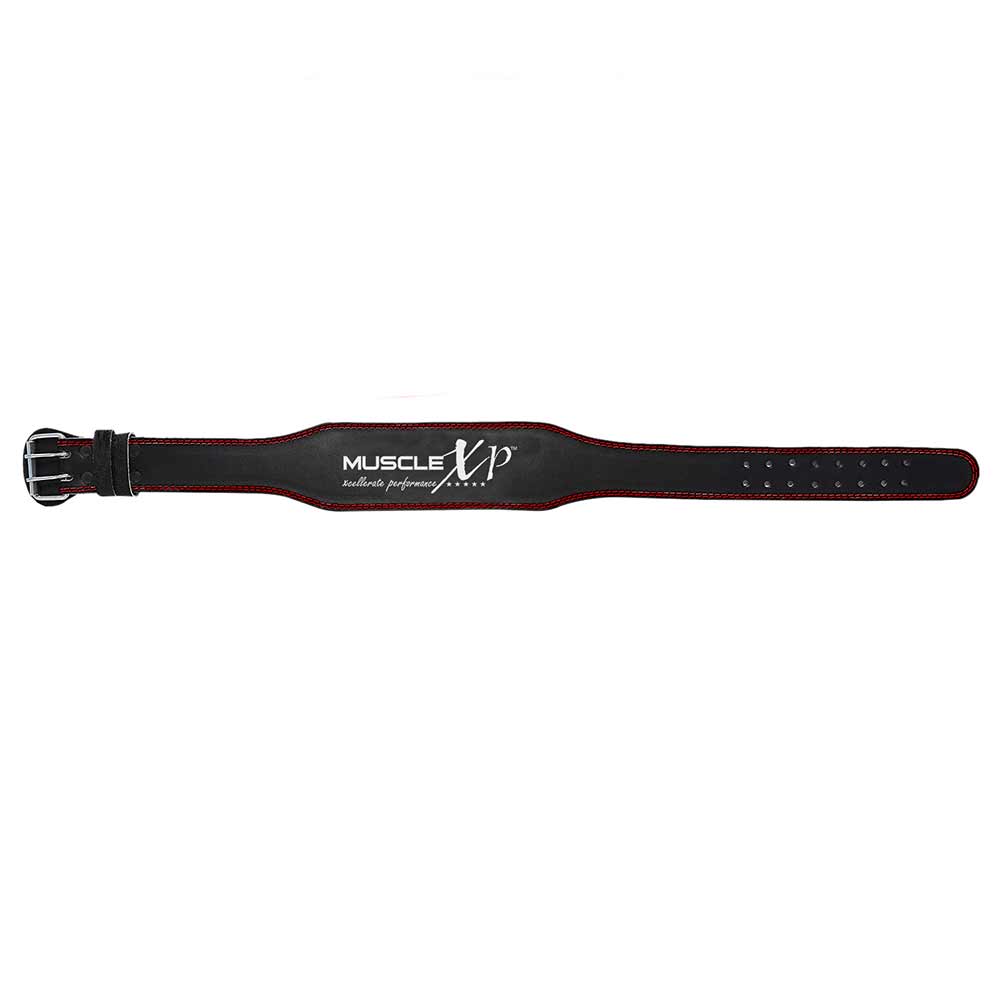 8 - MuscleXP Leather Weight Lifting Gym Belt,  Black  XL 