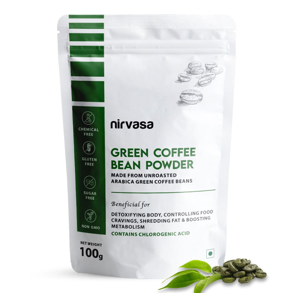 2 - Nirvasa Green Coffee Bean Powder,  100 g  Unroasted (Pack of 6) 