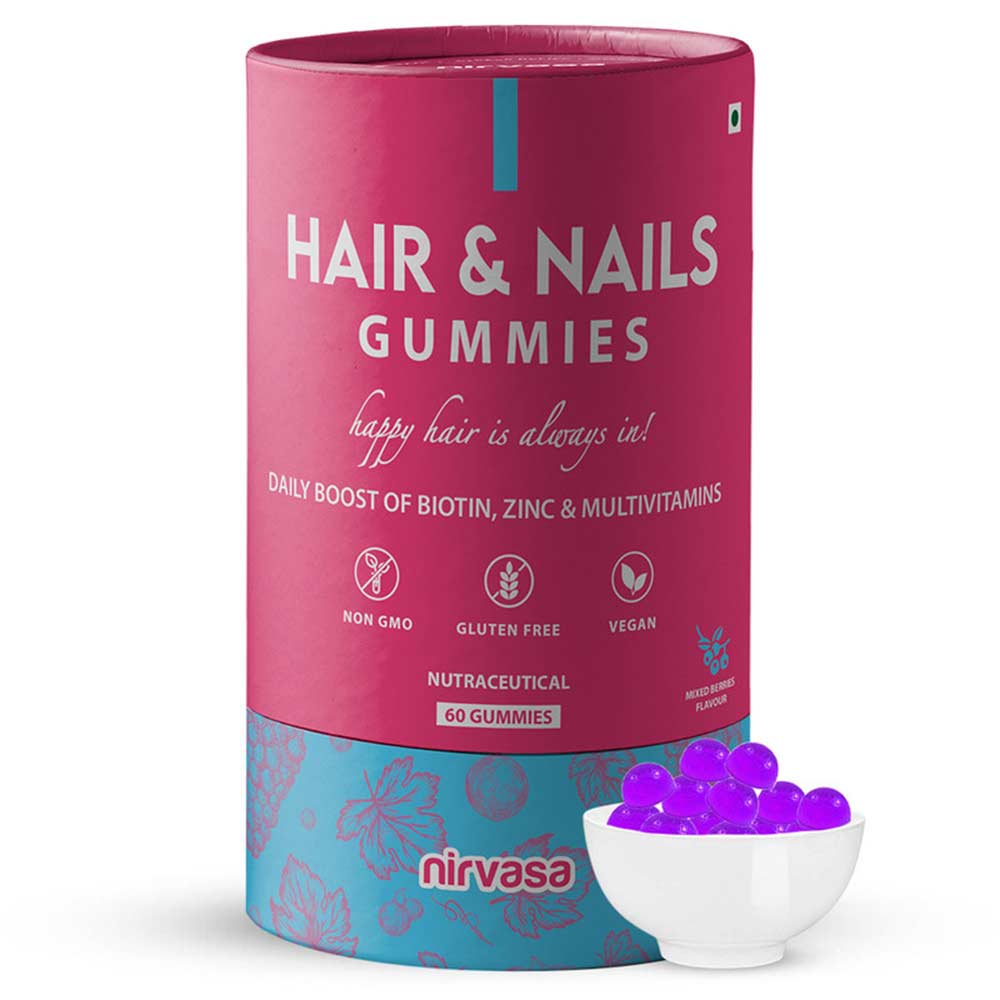 2 - Nirvasa Hair & Nails,  60 gummies  Mixed Berries (Pack of 5) 