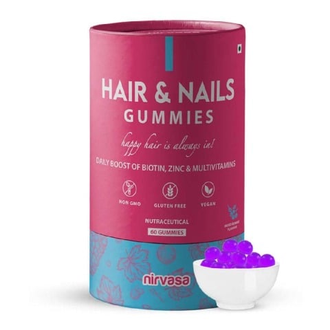 2 - Nirvasa Hair & Nails,  60 gummies  Mixed Berries 