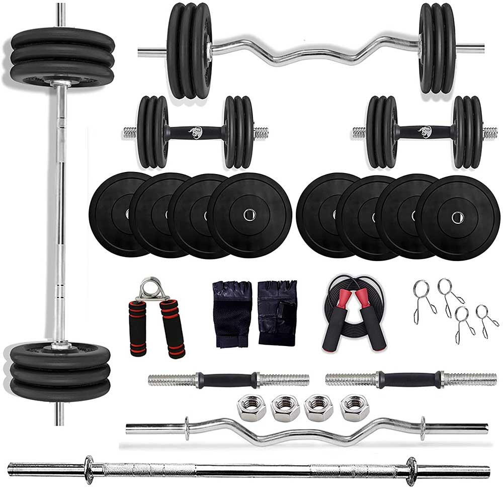 1 - BULLAR 30 kg Rubber Home Gym Set