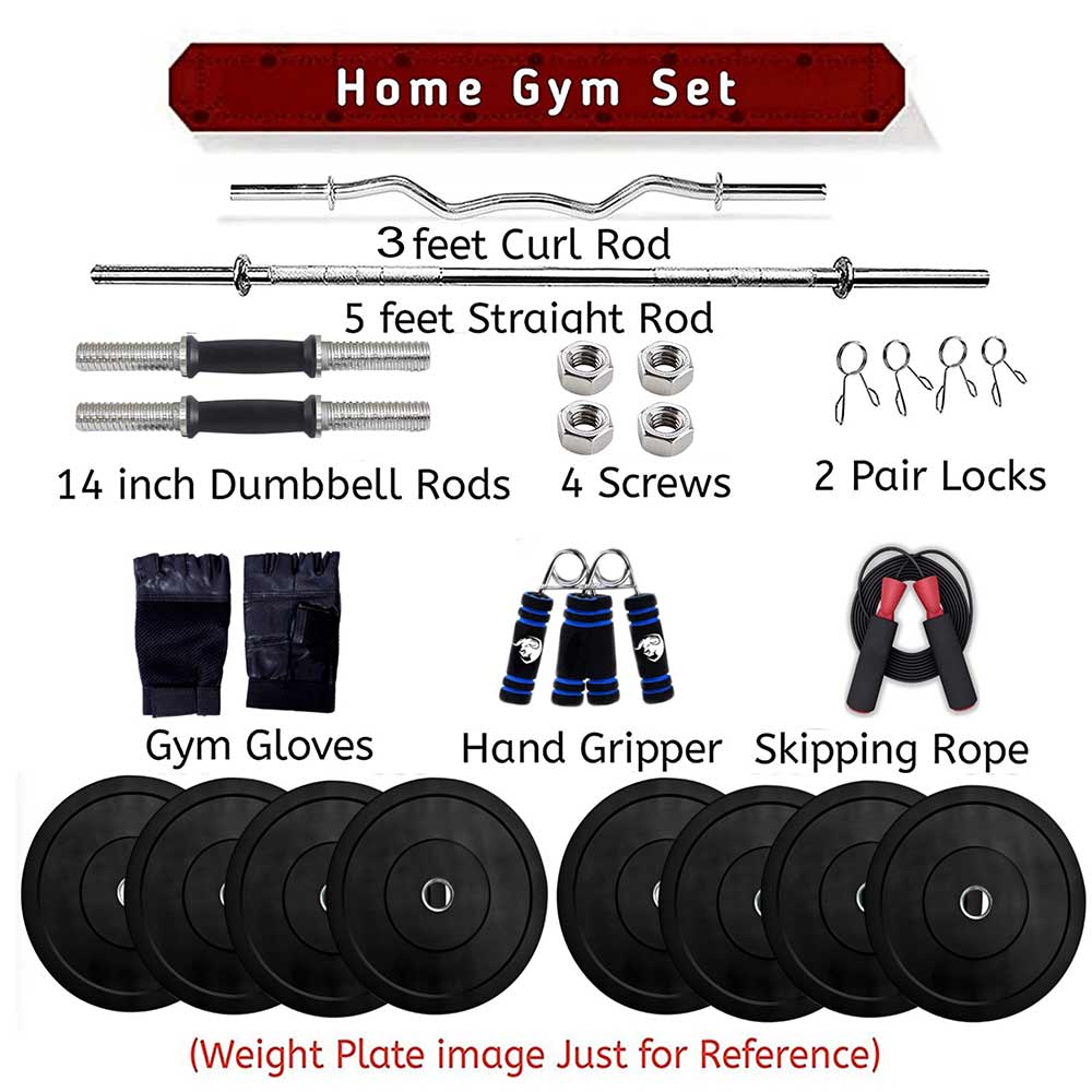 2 - BULLAR 30 kg Rubber Home Gym Set