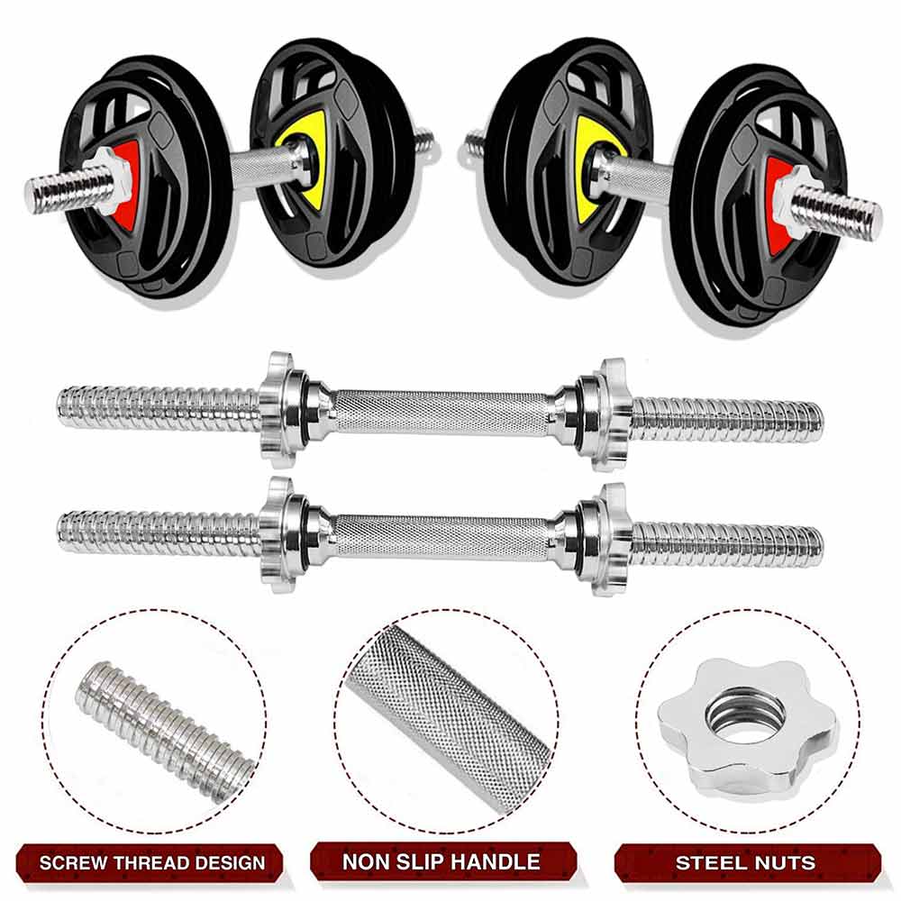 3 - BULLAR 50 kg Professional Metal Integrated Rubber Coated Home Gym Set
