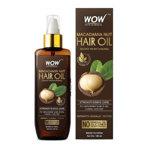 WOW Skin Science Macadamia Nut Hair Oil,  150 ml  for Dehydrated Scalp & Dry Coarse Hair 