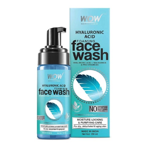 1 - WOW Skin Science Hyaluronic Acid Foaming Face Wash,  150 ml  for Dry, Dehydrated & Aging Skin 