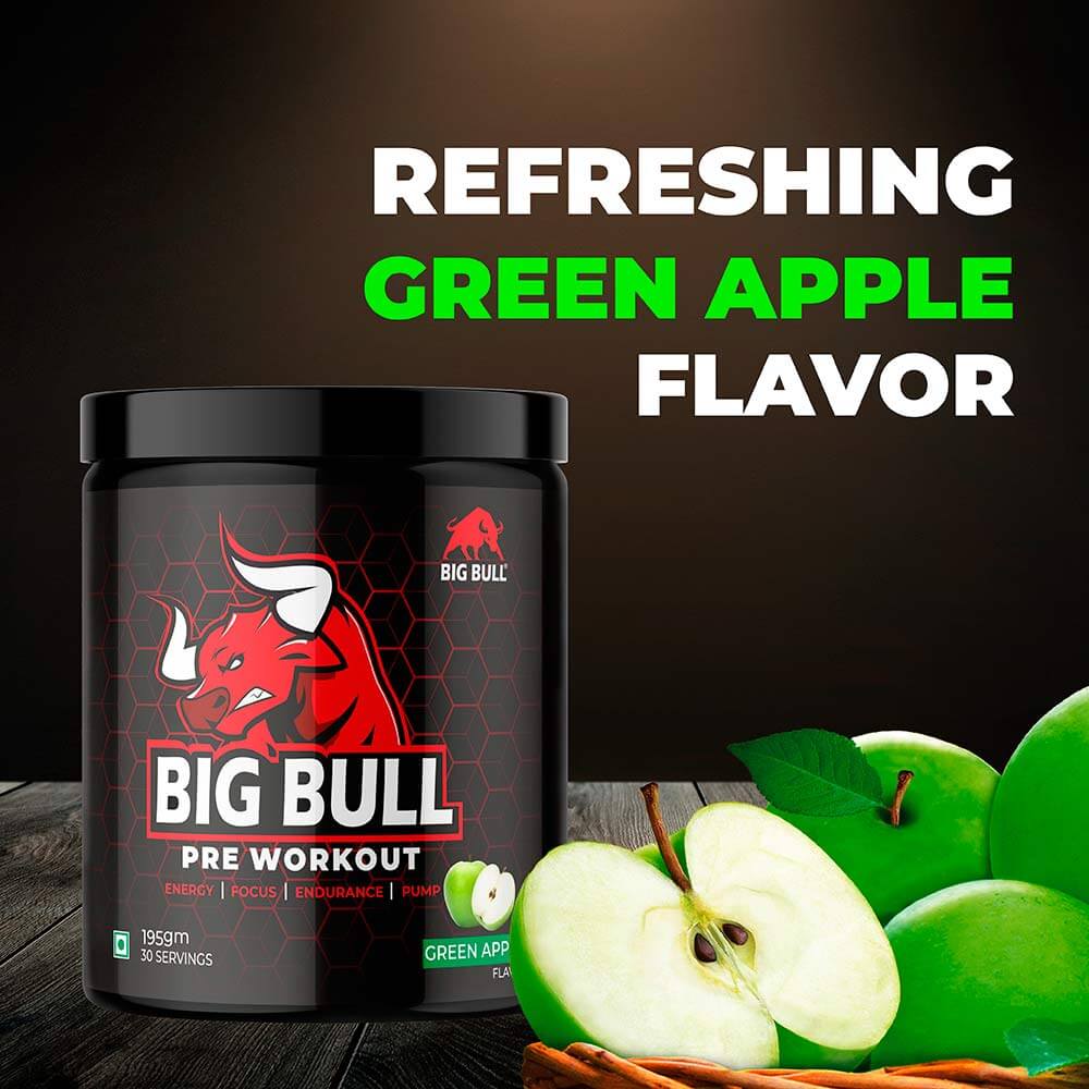 6 - Big Bull Pre Workout,  0.42 lb  Green Apple 