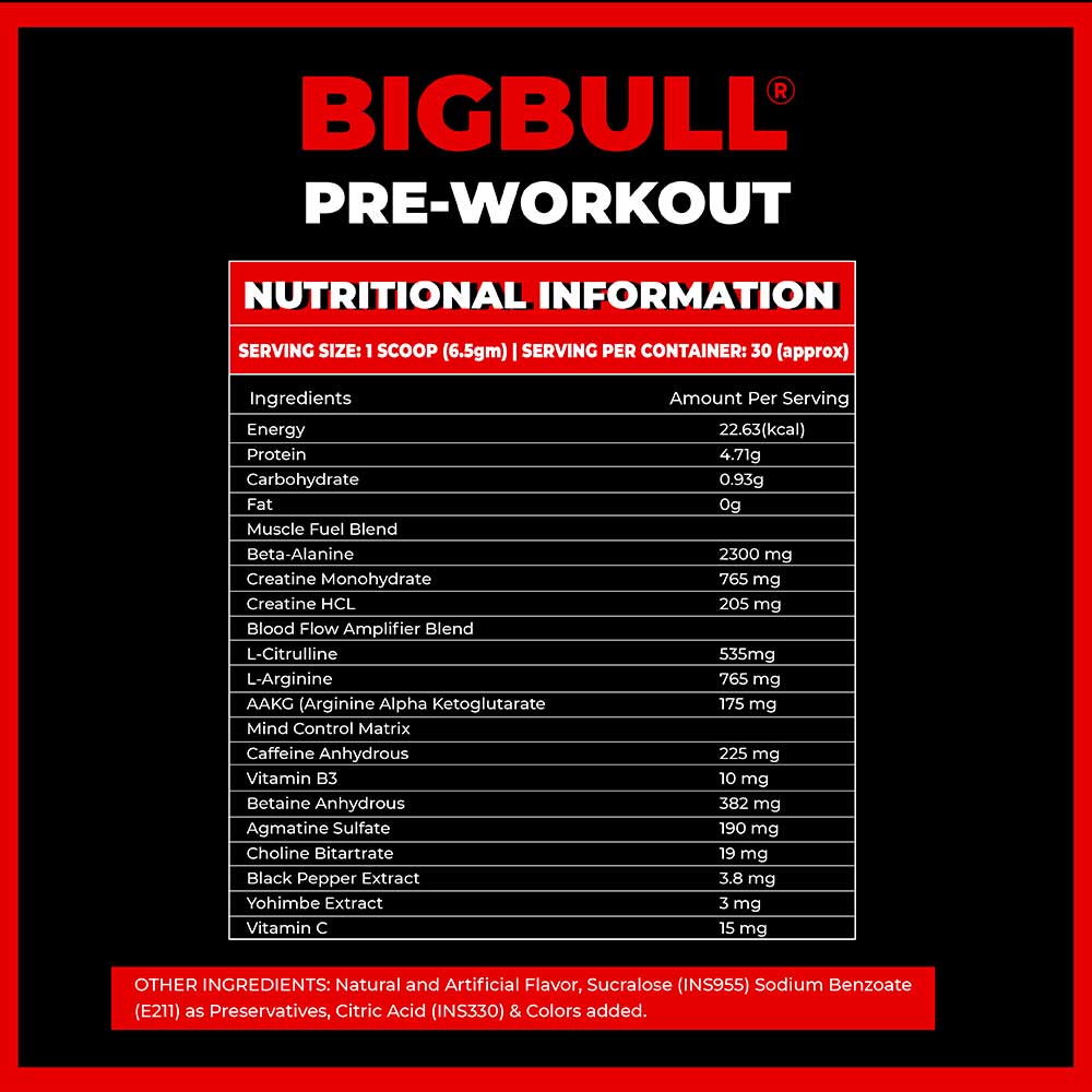 4 - Big Bull Pre Workout,  0.42 lb  Green Apple 