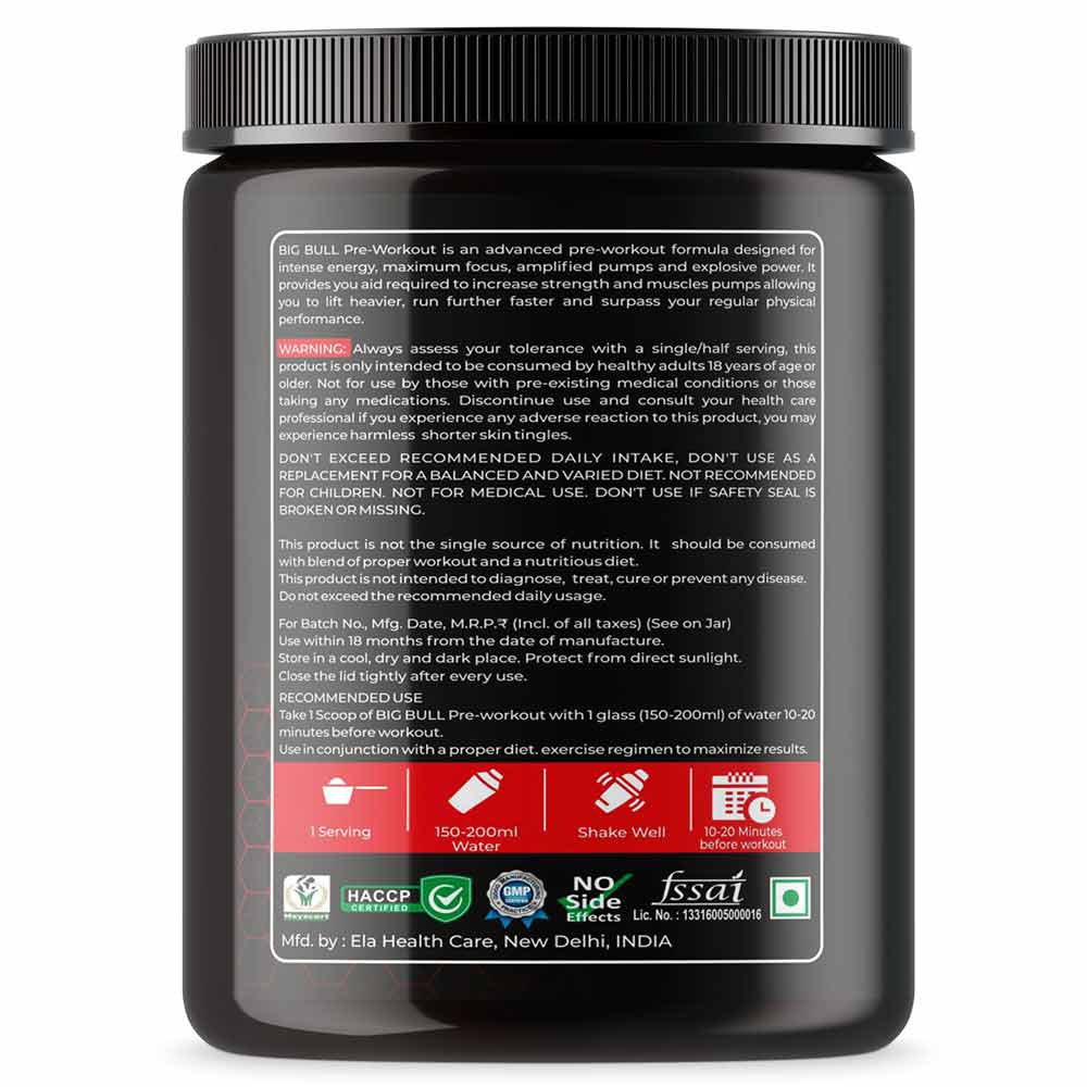 2 - Big Bull Pre Workout,  0.56 lb  Green Apple 