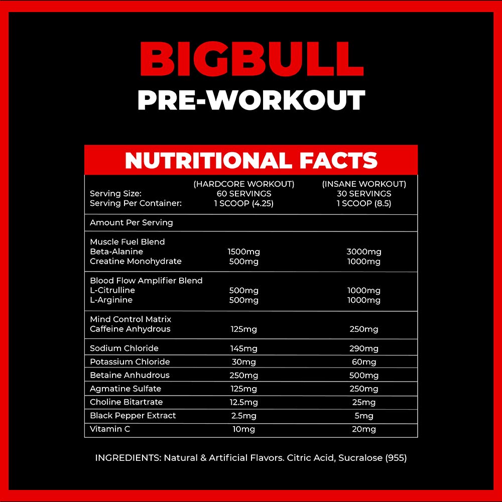 7 - Big Bull Pre Workout,  0.56 lb  Green Apple 