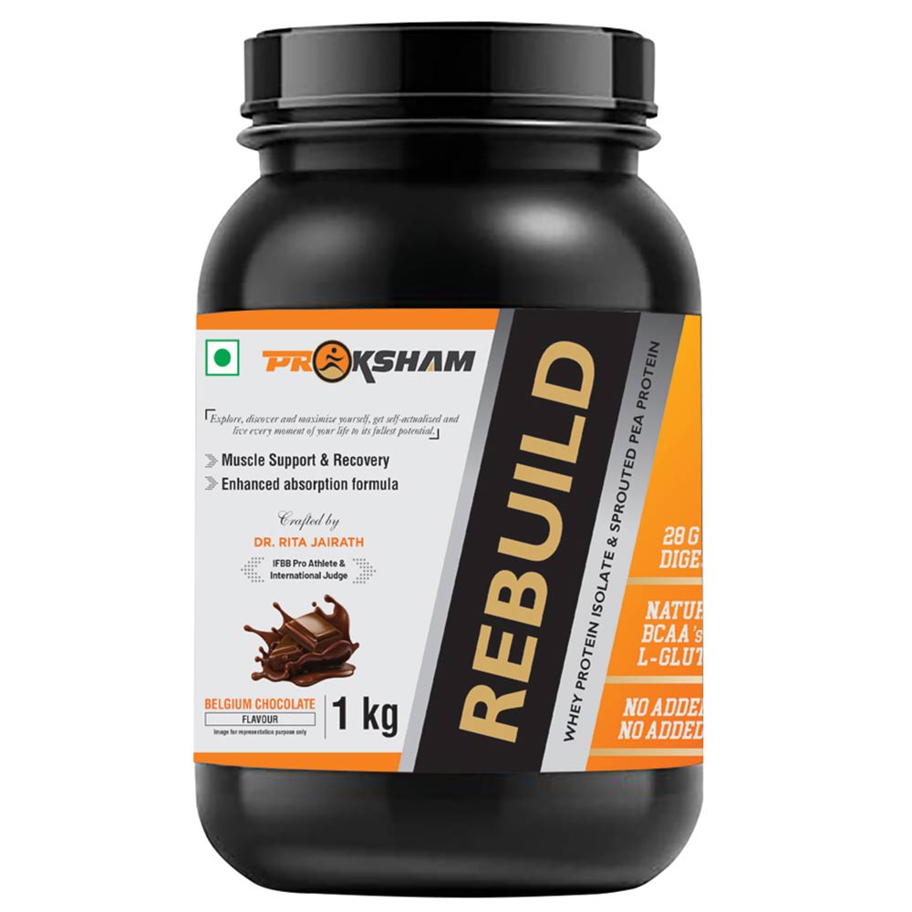 1 - Proksham Rebuild Whey Protein,  2.2 lb  Belgium Chocolate 