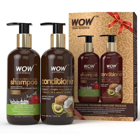 1 - WOW Skin Science Apple Cider Vinegar Hair Care Kit,  2 Piece(s)/Pack  (Shampoo+ Conditioner) 