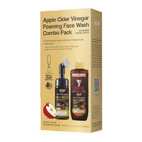 1 - WOW Skin Science Apple Cider Vinegar Foaming Face Wash Combo,  2 Piece(s)/Pack  for Oily Skin Type 