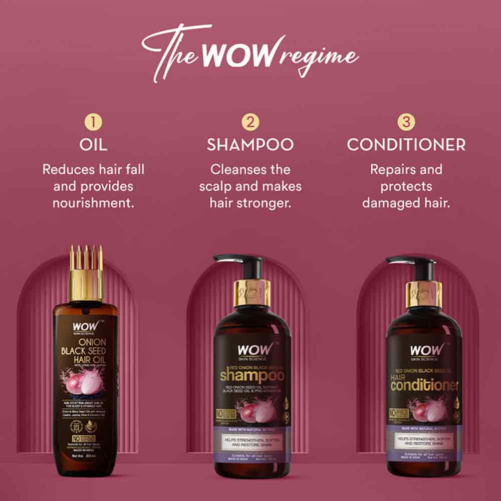 8 - WOW Skin Science Red Onion Black Seed Oil Shampoo & Conditioner Kit,  2 Piece(s)/Pack  for All Hair Types 