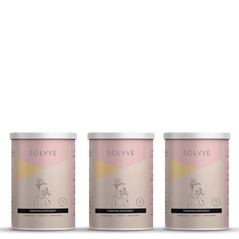 1 - Solvve PCOS PCOD Supplement,  15 sachets/pack  Orange (Pack of 3) 