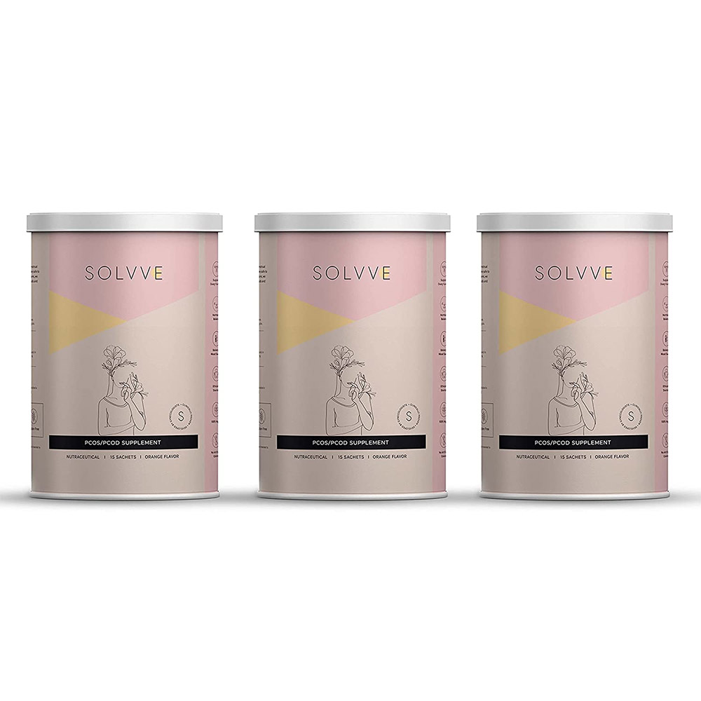 1 - Solvve PCOS PCOD Supplement,  15 sachets/pack  Orange (Pack of 3) 