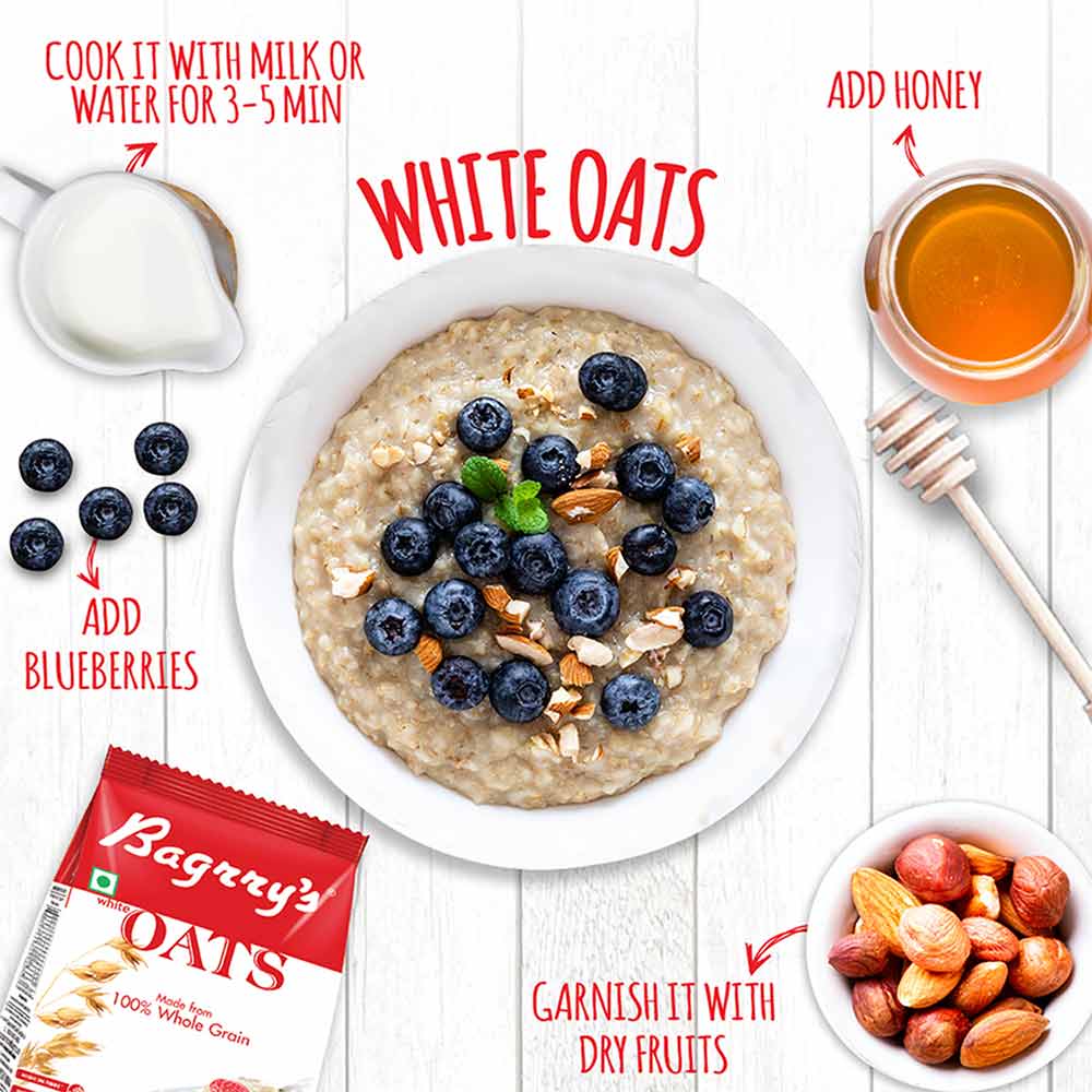 5 - Bagrrys White Oats Pouch,  500 g  Unflavoured 