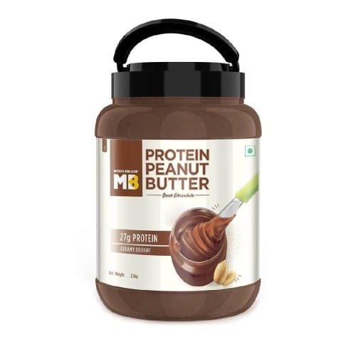 1 - MuscleBlaze High Protein Peanut Butter OP, 2.5 kg Dark Chocolate Creamy