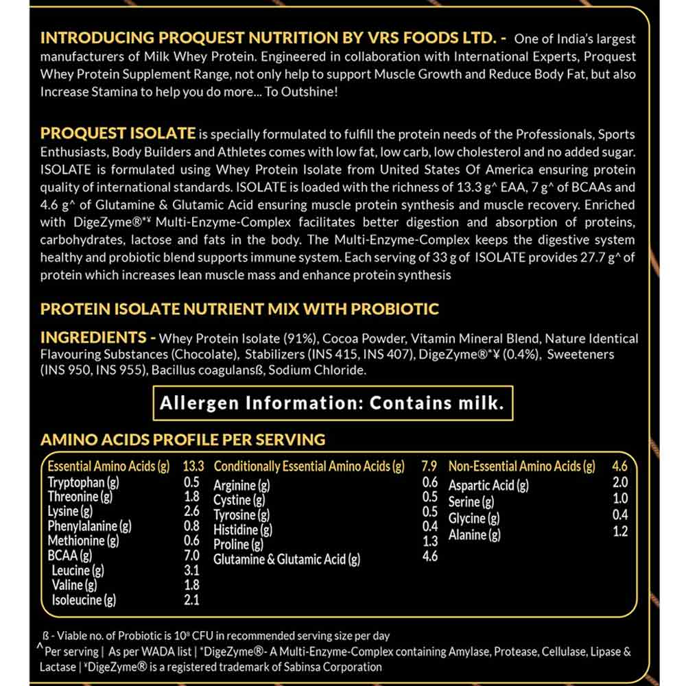 4 - Proquest Lean Whey Isolate,  4.4 lb  Milk Chocolate 