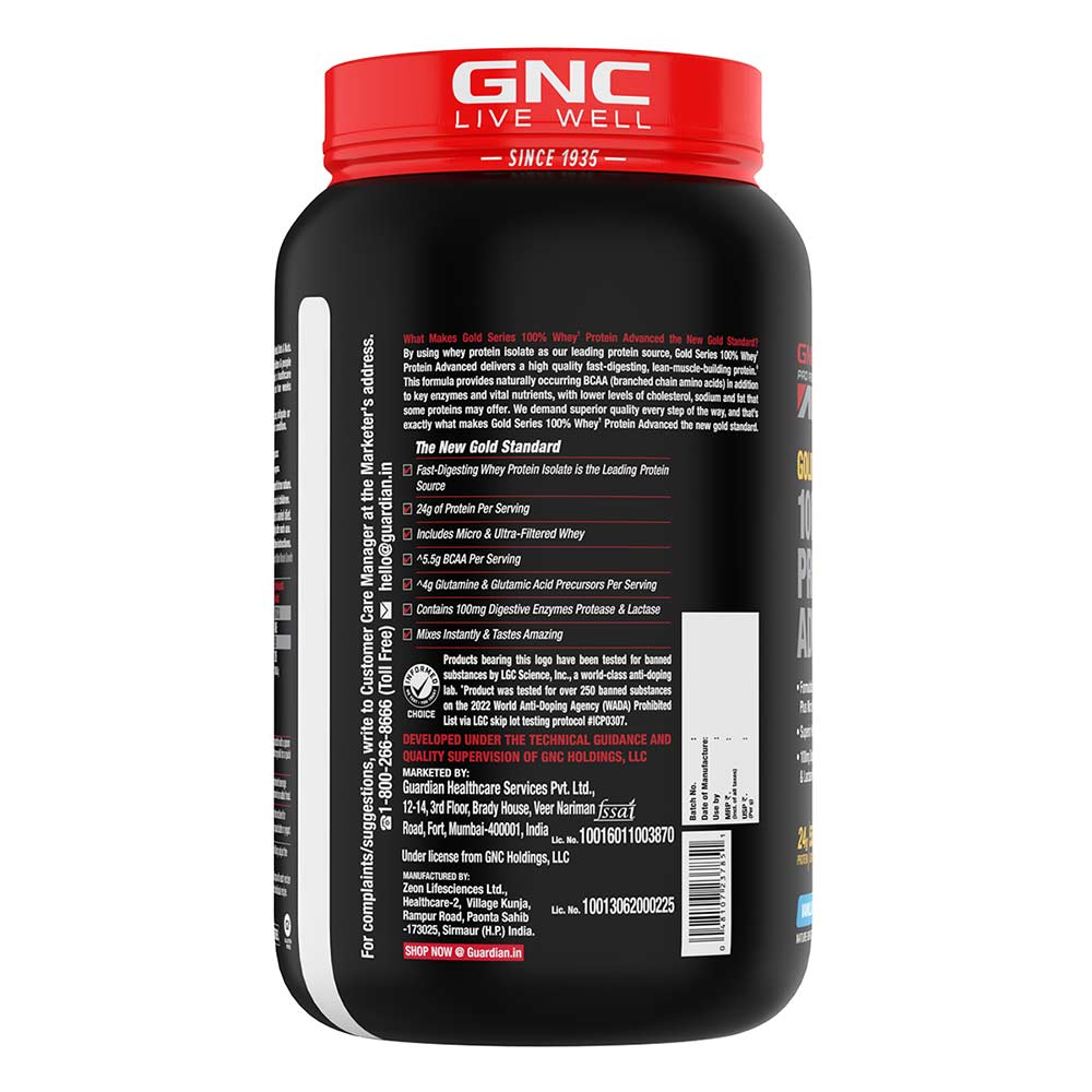 5 - GNC Amp Gold Series 100% Whey Protein Advanced 2lb & Creatine Monohydrate 0.22lb Combo,  2 Piece(s)/Pack  Vanila Ice Cream & Unflavoured 