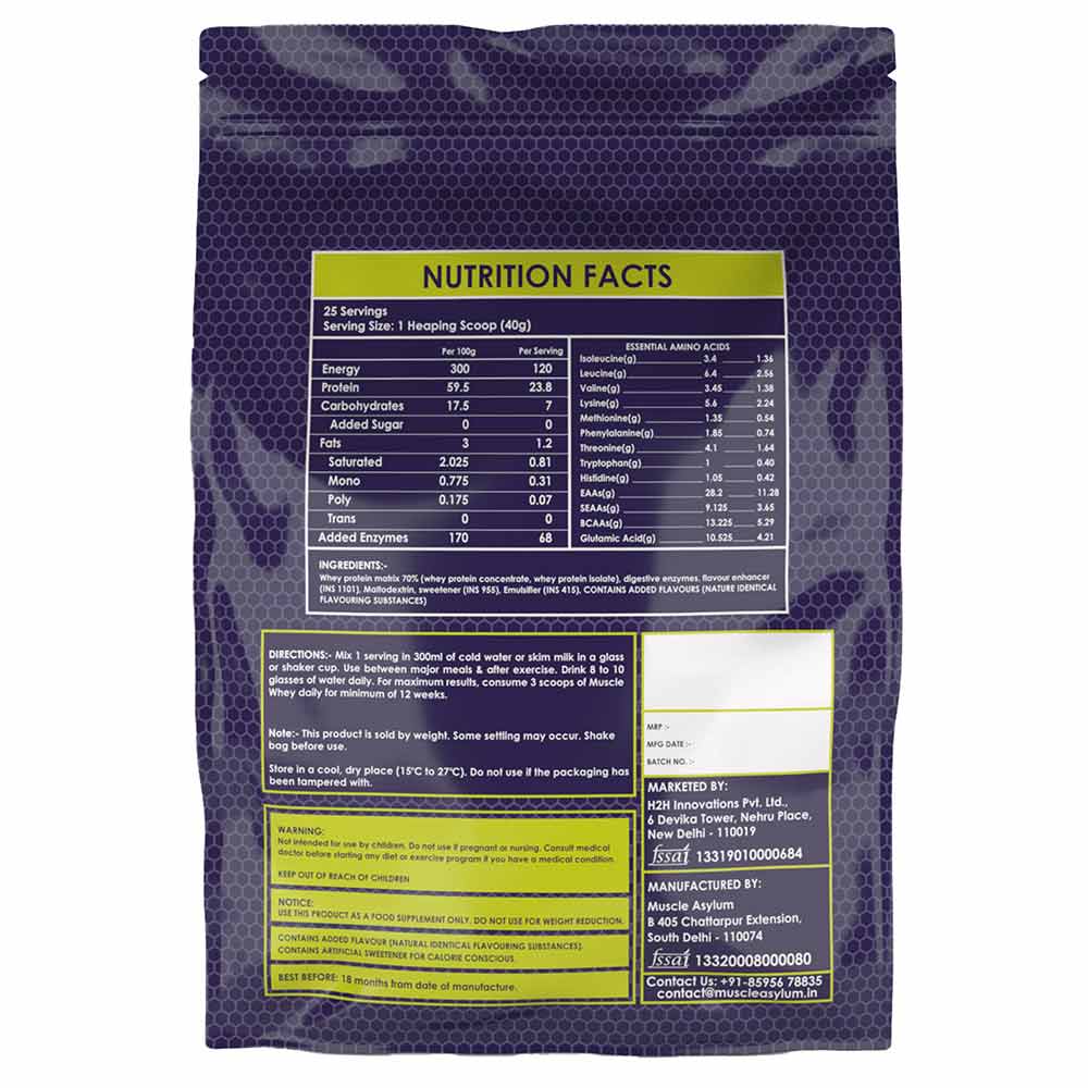 2 - Muscle Asylum Muscle Whey Protein Powder,  2.2 lb  Kesar Pista 