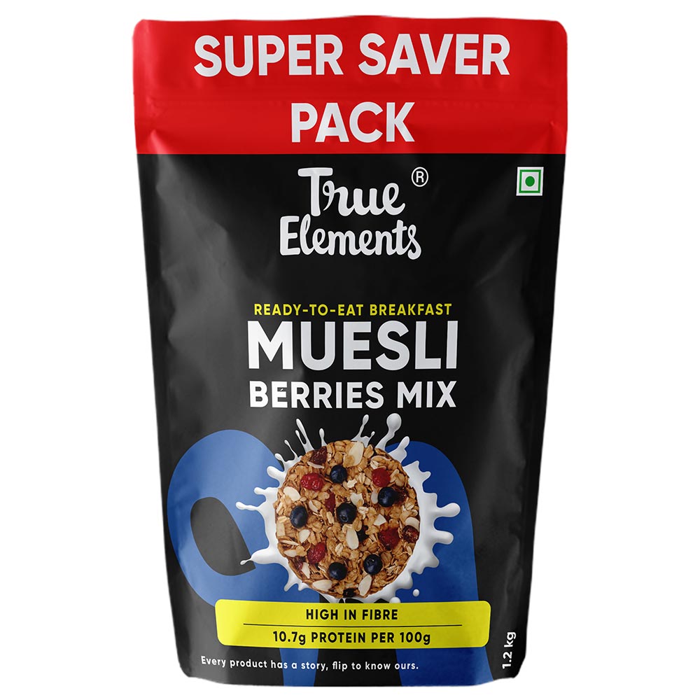 True Elements Cranberry & Blueberry Muesli,  1.2 kg  Natural 