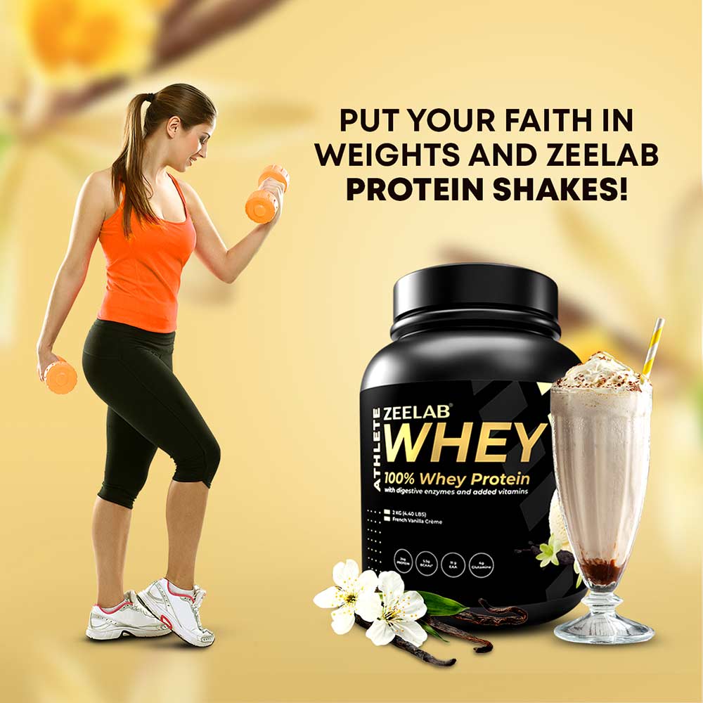 3 - Zeelab Athlete 100% Whey Protein,  4.4 lb  French Vanilla Creme 