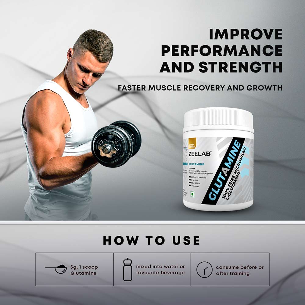 6 - Zeelab 100% Pure Micronized Glutamine,  0.55 lb  Unflavoured 