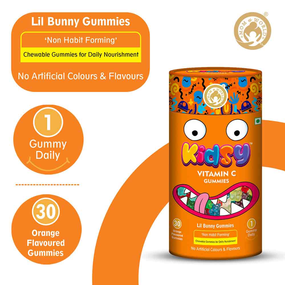 4 - Mom & World Kidsy Vitamin C,  30 gummies  Orange 