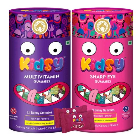 1 - Mom & World Kidsy Multivitamin & Sharp Eye Combo, 2 Piece(s)/Pack Strawberry & Mixed