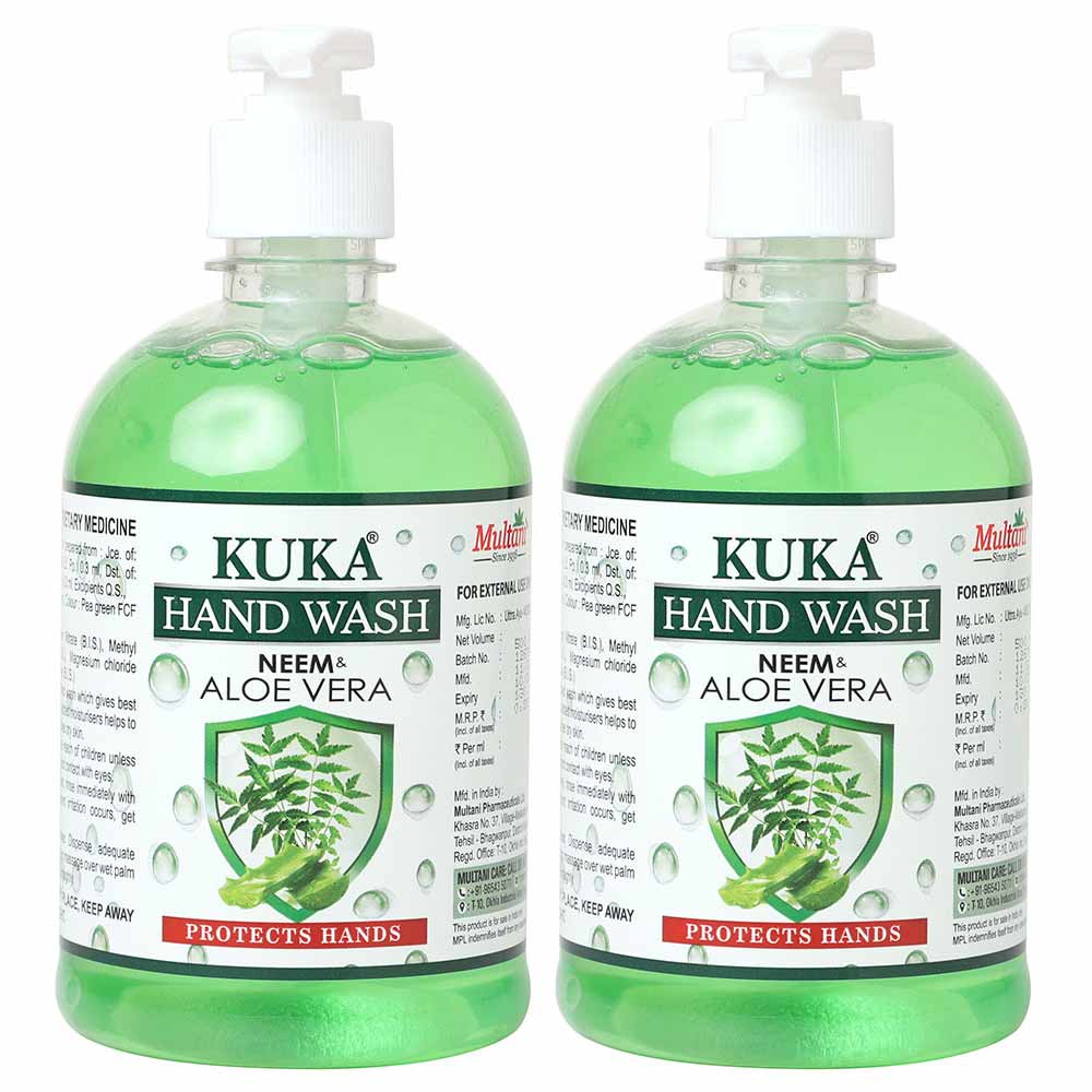 1 - Multani Kuka Hand Wash (Pack of 2),  Protects Hands  500 ml  Neem & Aloe Vera 