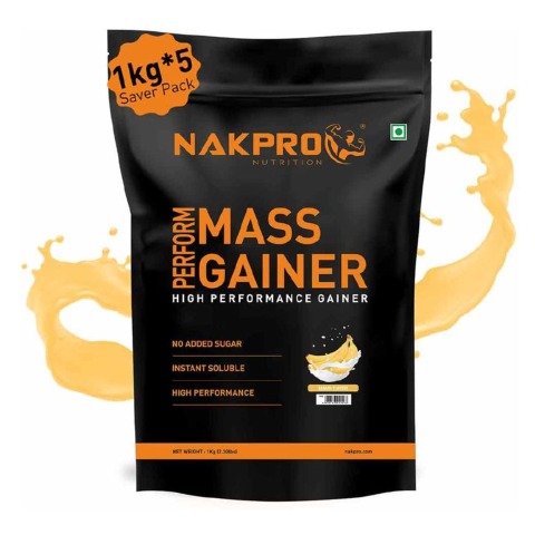 1 - Nakpro Perform Mass Gainer,  2.2 lb  Banana (Pack of 5) 