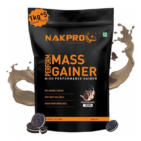 1 - Nakpro Perform Mass Gainer,  2.2 lb  Cookies & Cream (Pack of 5) 