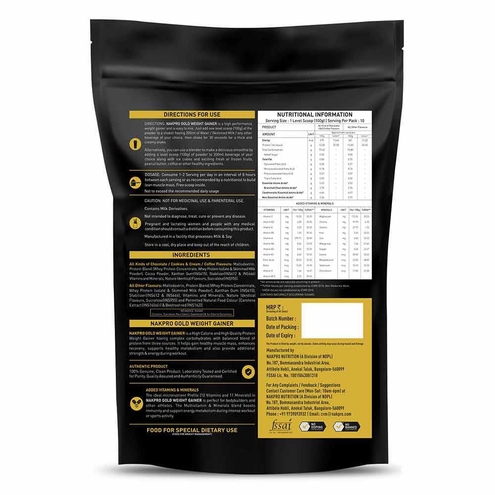 2 - Nakpro Gold Weight Gainer,  2.2 lb  Vanilla 